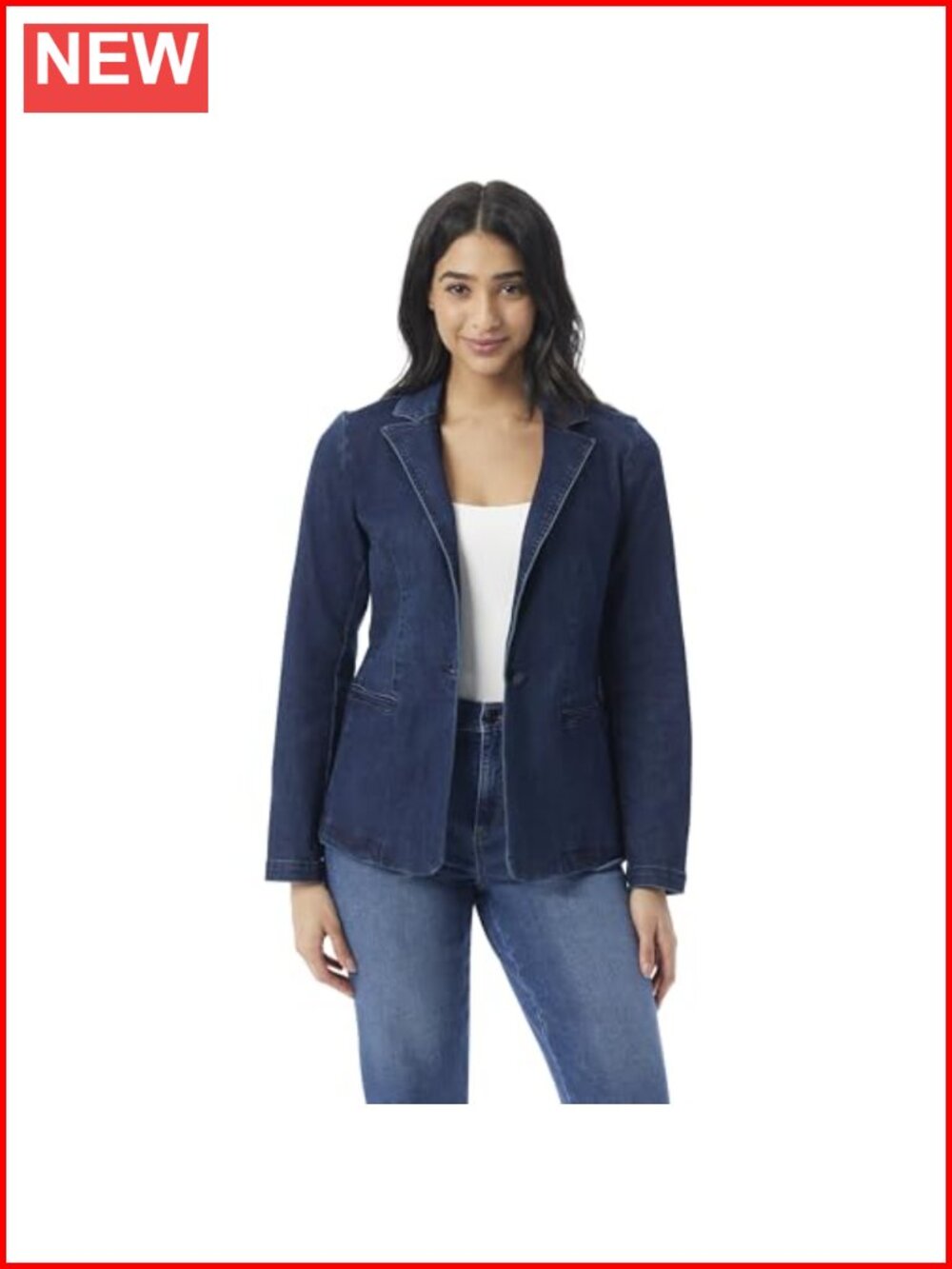 Wool single button front fitted blazer with notch collar